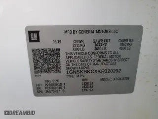 2019 Chevrolet Tahoe LT with VIN 1GNSKBKCXKR320292, listed as a Copart auction lot 86449594 with 117,924 mi miles and Non Repairable. Bid and sale history available at carsss.com. Image 13.