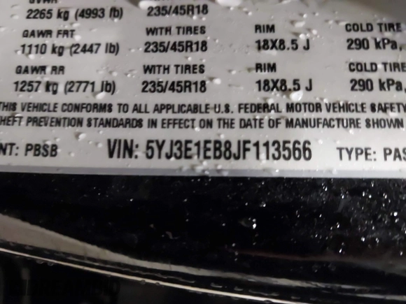 2018 Tesla Model 3 Long Range Battery with VIN 5YJ3E1EB8JF113566, listed as a IAAI auction lot 41726484 with 91,255 mi miles and . Bid and sale history available at DreamBid. Image 9.