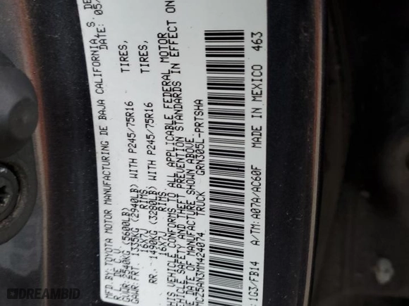 2021 Toyota Tacoma 4WD SR with VIN 3TMCZ5AN3MM424074, listed as a Copart auction lot 49312285 with 78,182 mi miles and Salvage Title. Bid and sale history available at carsss.com. Image 12.