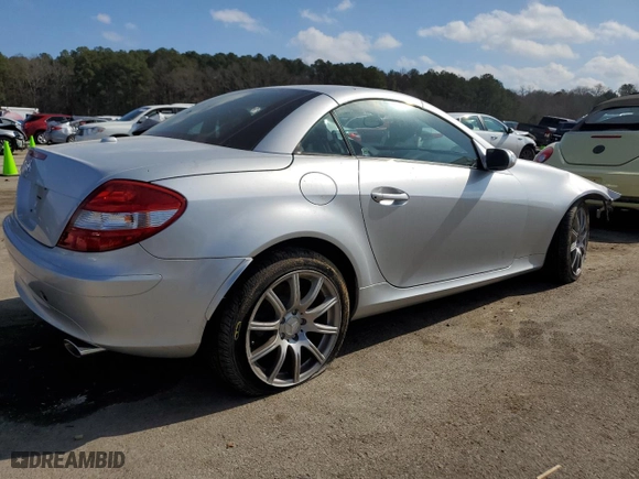 2006 Mercedes-Benz SLK-Class 3.5L with VIN WDBWK56F56F100161, listed as a Copart auction lot 44066365 with 24,960 mi miles and Salvage Title. Bid and sale history available at carsss.com. Image 3.