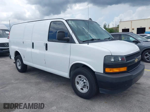 2018 Chevrolet Express Cargo with VIN 1GCWGAFP0J1342902, listed as a IAAI auction lot 42568676 with 98,489 mi miles and . Bid and sale history available at DreamBid. Image 1.