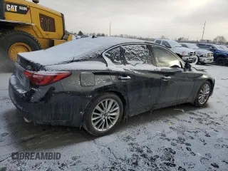 2023 Infiniti Q50 Luxe with VIN JN1EV7BR8PM541976, listed as a Copart auction lot 45134995 with 19,621 mi miles and Salvage title. Bid and sale history available at DreamBid. Image 3.