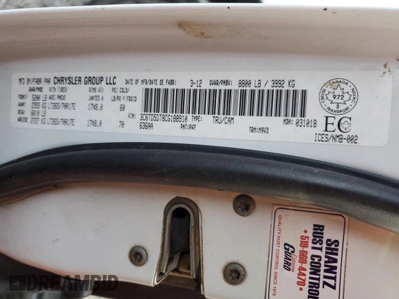 2012 Ram 2500 SLT z VIN 3C6TD5DT8CG188910, wystawiony jako Copart lot #79009044 z przebiegiem 279 364 mil mil oraz Szkoda całkowita • Salvage title. Historia ofert i sprzedaży dostępna na DreamBid. Obrazek 12.