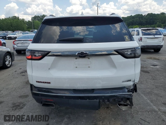 2018 Chevrolet Traverse Premier with VIN 1GNERKKW1JJ112530, listed as a Copart auction lot 66320095 with 126,421 mi miles and Salvage title. Bid and sale history available at DreamBid. Image 6.
