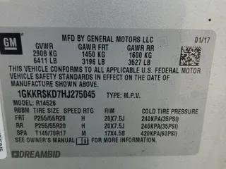 2017 GMC Acadia Limited z VIN 1GKKRSKD7HJ275045, wystawiony jako Copart lot #53729225 z przebiegiem 92 447 mil mil oraz Szkoda całkowita • Salvage title. Historia ofert i sprzedaży dostępna na DreamBid. Obrazek 13.
