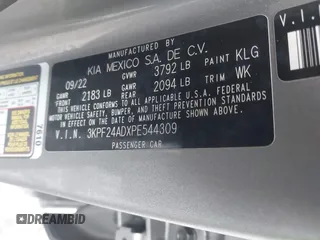 2023 Kia Forte LXS z VIN 3KPF24ADXPE544309, wystawiony jako IAAI lot #41722008 z przebiegiem 61 154 mil mil oraz . Historia ofert i sprzedaży dostępna na DreamBid. Obrazek 9.