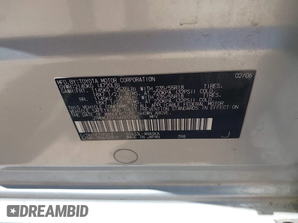 2006 Toyota RAV4 Sport с VIN JTMBK32V166002441, выставлен на аукционе IAAI как лот 42288719 с пробегом 177 623 миль миль и . История ставок и продаж доступна на DreamBid. Изображение 9.