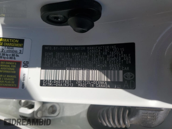 2016 Toyota Corolla L with VIN 2T1BURHEXGC526217, listed as a Copart auction lot 52849495 with 191,111 mi miles and Salvage Title. Bid and sale history available at DreamBid. Image 13.