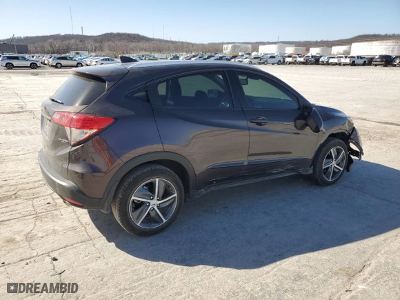 2021 Honda HR-V EX-L with VIN 3CZRU5H75MM715444, listed as a Copart auction lot 48110785 with 18,948 mi miles and Salvage Title. Bid and sale history available at carsss.com. Image 3.