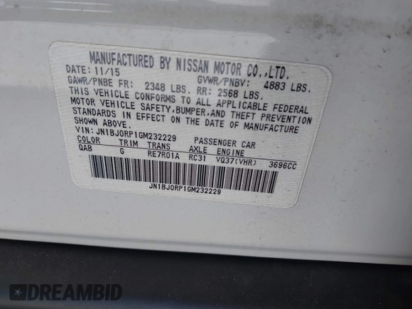 2016 Infiniti QX50 z VIN JN1BJ0RP1GM232229, wystawiony jako IAAI lot #42258329 z przebiegiem 78 011 mil mil oraz . Historia ofert i sprzedaży dostępna na DreamBid. Obrazek 9.