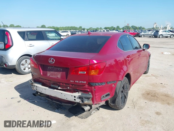 2007 Lexus IS 250 with VIN JTHCK262075009076, listed as a IAAI auction lot 42099333 with 275,513 mi miles. Bid and sale history available at carsss.com. Image 4.