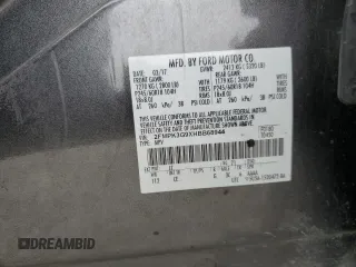 2017 Ford Edge SE с VIN 2FMPK3G9XHBB68944, выставлен на аукционе Copart как лот 58303415 с пробегом 127 327 миль миль и Списание • Salvage title. История ставок и продаж доступна на DreamBid. Изображение 14.