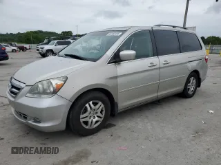 2005 Honda Odyssey EX-L z VIN 5FNRL38645B416716, wystawiony jako Copart lot #55650495 z przebiegiem 120 838 mil mil oraz Szkoda całkowita • Salvage title. Historia ofert i sprzedaży dostępna na DreamBid. Obrazek 1.