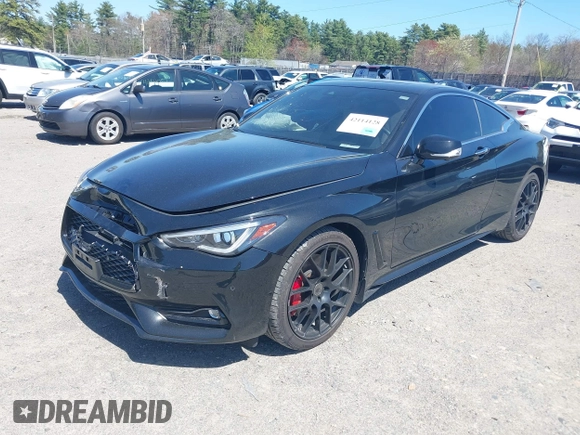 2022 Infiniti Q60 Red Sport 400 with VIN JN1FV7LL5NM680815, listed as a IAAI auction lot 42114128 with 15,584 mi miles and . Bid and sale history available at DreamBid. Image 17.
