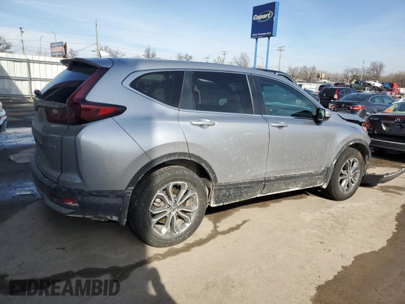 2021 Honda CR-V EX-L with VIN 2HKRW2H83MH664510, listed as a Copart auction lot 46502225 with 117,917 mi miles and Salvage Title. Bid and sale history available at carsss.com. Image 3.