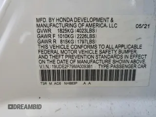 2021 Acura ILX Premium with VIN 19UDE2F79MA009381, listed as a Copart auction lot 55319195 with 97,217 mi miles and Clean title. Bid and sale history available at DreamBid. Image 12.