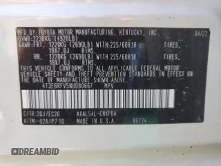 2022 Toyota RAV4 Hybrid XSE with VIN 4T3E6RFV5NU080667, listed as a Copart auction lot 53022975 with 72,721 mi miles and Salvage title. Bid and sale history available at DreamBid. Image 13.