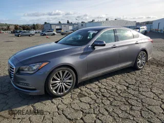 2015 Hyundai Genesis 5.0L with VIN KMHGN4JF0FU072937, listed as a Copart auction lot 47701725 with 57,081 mi miles and Salvage Title. Bid and sale history available at carsss.com. Image 1.
