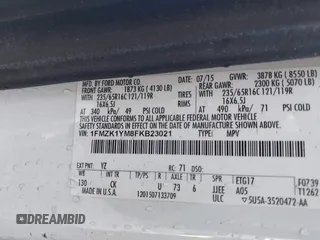 2015 Ford Transit XL with VIN 1FMZK1YM8FKB23021, listed as a IAAI auction lot 41851453 with Not Provided miles. Bid and sale history available at carsss.com. Image 9.