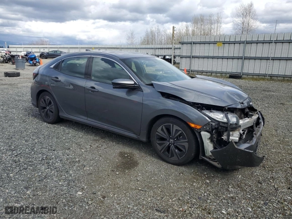 2017 Honda Civic Hatchback EX with VIN SHHFK7H52HU416298, listed as a Copart auction lot 51409125 with 83,297 mi miles and Salvage Title. Bid and sale history available at carsss.com. Image 4.