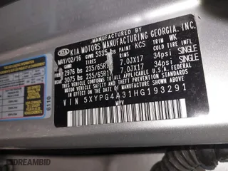 2017 Kia Sorento LX with VIN 5XYPG4A31HG193291, listed as a IAAI auction lot 41711059 with 119,491 mi miles. Bid and sale history available at carsss.com. Image 9.