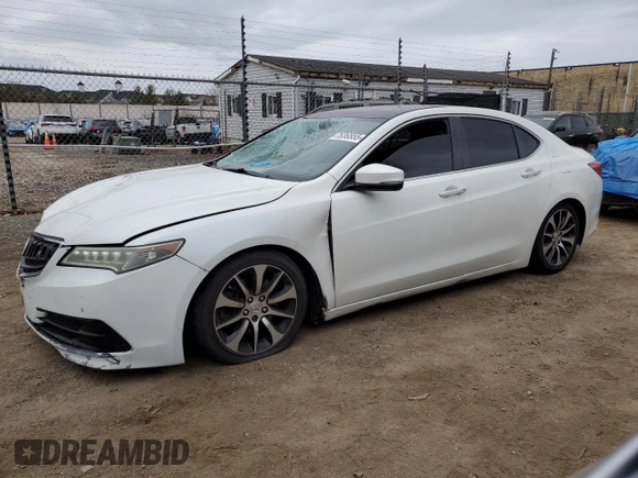 2015 Acura TLX V6 Tech with VIN 19UUB2F59FA018737, listed as a Copart auction lot 47536555 with 104,567 mi miles and Salvage Title. Bid and sale history available at carsss.com. Image 1.