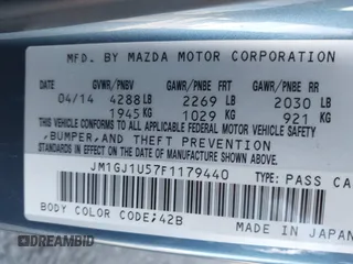 2015 Mazda Mazda6 i Sport with VIN JM1GJ1U57F1179440, listed as a IAAI auction lot 41361324 with 93,422 mi miles. Bid and sale history available at carsss.com. Image 9.