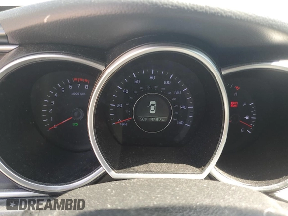 2014 Kia Optima LX with VIN 5XXGM4A74EG302158, listed as a Copart auction lot 46492685 with 147,302 mi miles and Salvage Title. Bid and sale history available at carsss.com. Image 9.