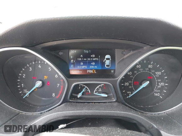 2016 Ford Focus SE with VIN 1FADP3F29GL206987, listed as a IAAI auction lot 41684013 with 92,889 mi miles. Bid and sale history available at carsss.com. Image 7.