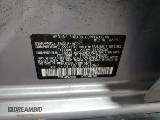 2023 Subaru Crosstrek Premium с VIN JF2GTAPC8P8331269, выставлен на аукционе Copart как лот 57245955 с пробегом 30 444 миль миль и Списание • Salvage title. История ставок и продаж доступна на DreamBid. Изображение 13.