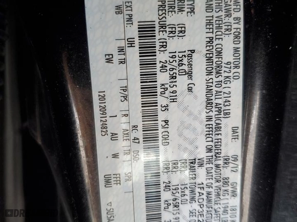 2013 Ford Focus S with VIN 1FADP3E28DL143460, listed as a Copart auction lot 48893115 with 112,552 mi miles and Salvage Title. Bid and sale history available at carsss.com. Image 14.