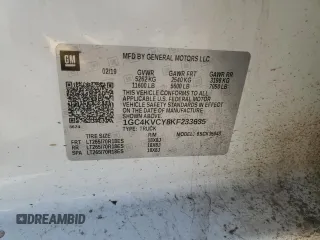 2019 Chevrolet Silverado 3500HD Work Truck with VIN 1GC4KVCY8KF233635, listed as a Copart auction lot 88246525 with 92,341 mi miles and Salvage Title. Bid and sale history available at carsss.com. Image 13.