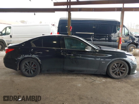 2016 Infiniti Q50 2.0t Premium with VIN JN1CV7AR5GM251834, listed as a IAAI auction lot 41886327 with 115,414 mi miles. Bid and sale history available at carsss.com. Image 14.