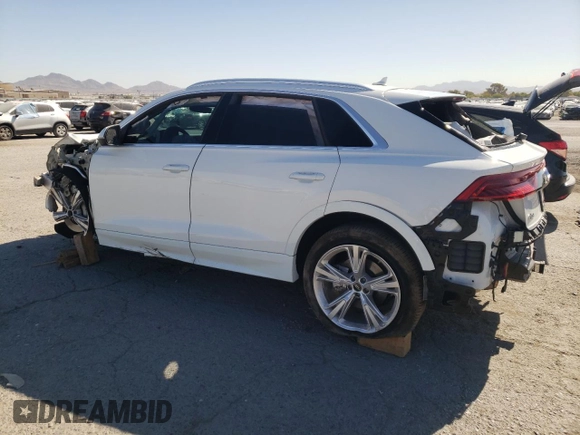 2023 Audi Q8 Premium with VIN WA1AVBF1XPD019640, listed as a Copart auction lot 67341524 with 7,426 mi miles and Salvage title. Bid and sale history available at DreamBid. Image 2.
