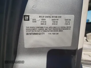 2008 Chevrolet Impala LT with VIN 2G1WT58N481221771, listed as a Copart auction lot 48308445 with 170,640 mi miles and Salvage Title. Bid and sale history available at DreamBid. Image 14.