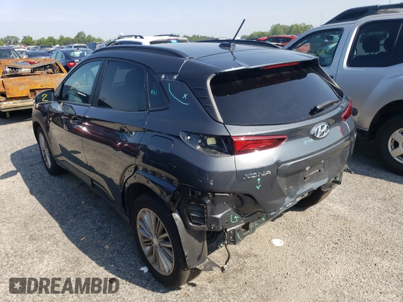 2020 Hyundai Kona SEL with VIN KM8K2CAA7LU531698, listed as a Copart auction lot 49087601 with 27,170 mi miles and . Bid and sale history available at DreamBid. Image 3.