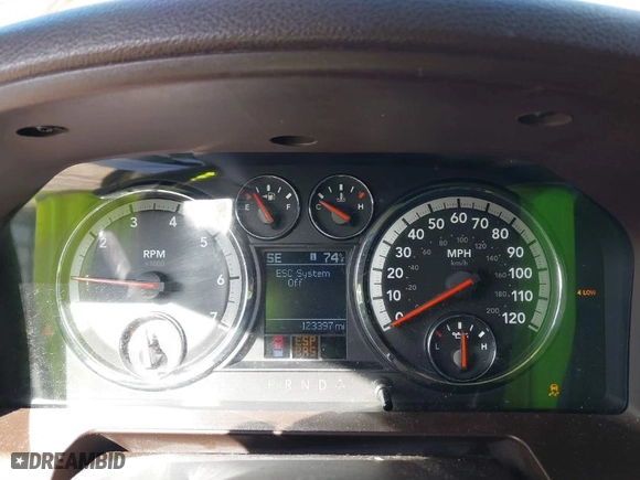 2010 Dodge Ram 1500 SLT with VIN 1D7RV1GT5AS227551, listed as a IAAI auction lot 41829058 with 123,397 mi miles. Bid and sale history available at carsss.com. Image 7.