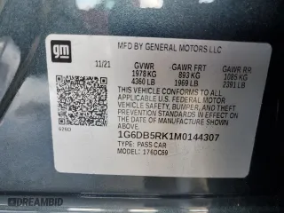 2021 Cadillac CT4 Premium Luxury with VIN 1G6DB5RK1M0144307, listed as a Copart auction lot 71163874 with 0 mi miles and Non Repairable. Bid and sale history available at carsss.com. Image 12.