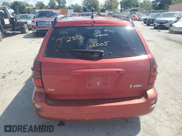 2005 Pontiac Vibe with VIN 5Y2SL63895Z476030, listed as a Copart auction lot 69835614 with 0 mi miles and Salvage Title. Bid and sale history available at carsss.com. Image 6.