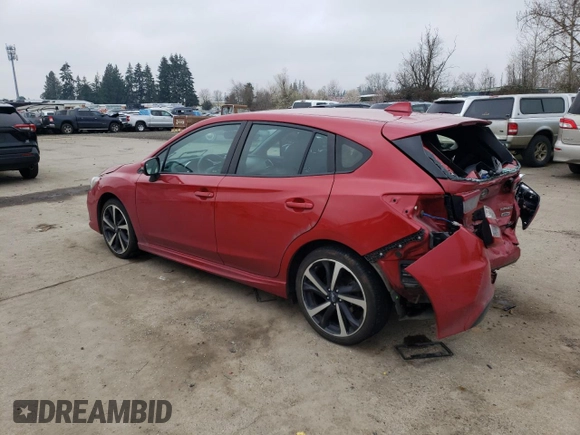 2022 Subaru Impreza Special Sports with VIN 4S3GTAM6XN3708272, listed as a Copart auction lot 48568345 with 38,420 mi miles and Salvage title. Bid and sale history available at DreamBid. Image 2.