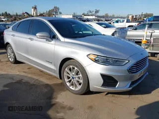 2019 Ford Fusion Hybrid SEL with VIN 3FA6P0MU8KR148778, listed as a IAAI auction lot 41841745 with 182,074 mi miles. Bid and sale history available at carsss.com. Image 1.