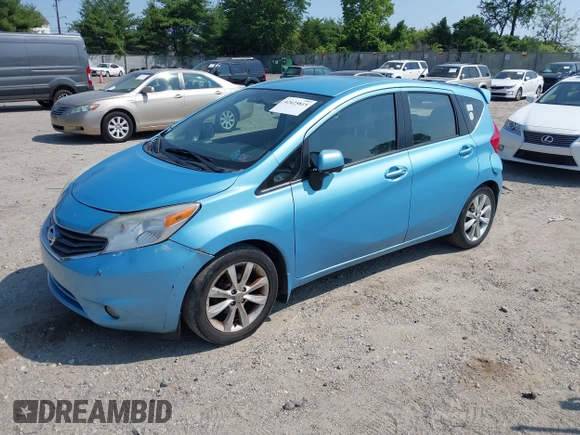 2014 Nissan Note S with VIN 3N1CE2CP7EL381412, listed as a IAAI auction lot 42425815 with 128,391 mi miles and . Bid and sale history available at DreamBid. Image 2.