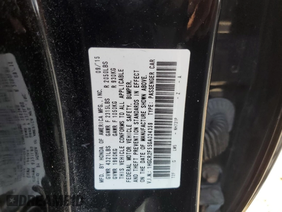 2016 Honda Accord Sport with VIN 1HGCR2F55GA034359, listed as a Copart auction lot 64686764 with 119,533 mi miles and Salvage Title. Bid and sale history available at DreamBid. Image 12.