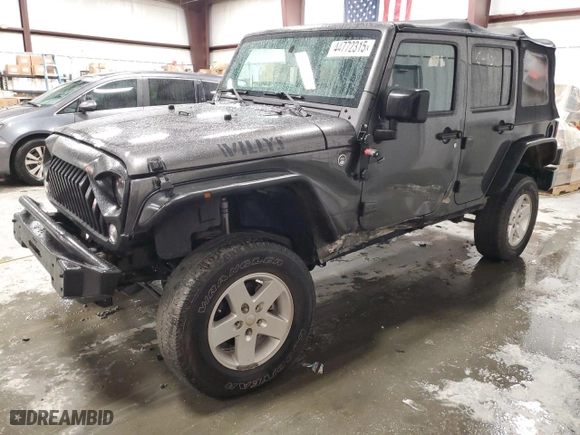2018 Jeep Wrangler JK Unlimited Sport S with VIN 1C4BJWDG3JL819004, listed as a Copart auction lot 44772315 with 43,934 mi miles and Salvage Title. Bid and sale history available at carsss.com. Image 1.