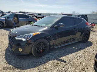 2014 Hyundai Veloster Turbo with VIN KMHTC6AE2EU207423, listed as a Copart auction lot 52151565 with 96,215 mi miles and Salvage Title. Bid and sale history available at carsss.com. Image 1.