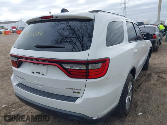 2015 Dodge Durango Limited with VIN 1C4RDHDG4FC714612, listed as a IAAI auction lot 41836382 with 169,516 mi miles and . Bid and sale history available at carsss.com. Image 4.
