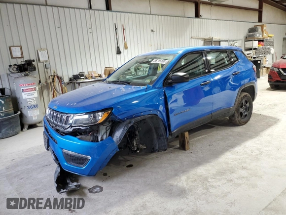 2018 Jeep Compass Sport z VIN 3C4NJDAB9JT480473, wystawiony jako Copart lot #86115104 z przebiegiem 172 171 mil mil oraz Szkoda całkowita • Salvage title. Historia ofert i sprzedaży dostępna na DreamBid. Obrazek 1.