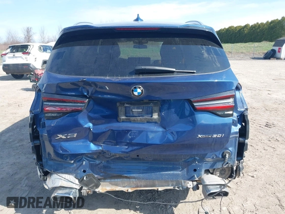 2023 BMW X3 xDrive30i with VIN 5UX53DP00P9R59770, listed as a IAAI auction lot 42054590 with 21,287 mi miles and . Bid and sale history available at DreamBid. Image 17.