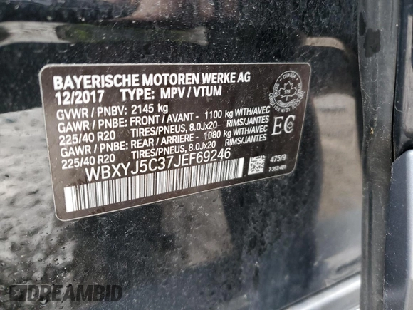 2018 BMW X2 xDrive28i with VIN WBXYJ5C37JEF69246, listed as a Copart auction lot 86812444 with 119,170 mi miles and Clean Title. Bid and sale history available at carsss.com. Image 14.
