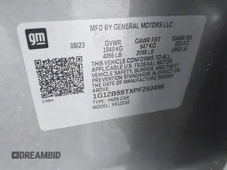 2023 Chevrolet Malibu LS with VIN 1G1ZB5STXPF253459, listed as a IAAI auction lot 41919251 with 28,077 mi miles and . Bid and sale history available at DreamBid. Image 9.